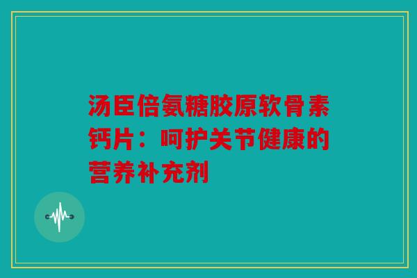汤臣倍氨糖胶原软骨素钙片：呵护关节健康的营养补充剂