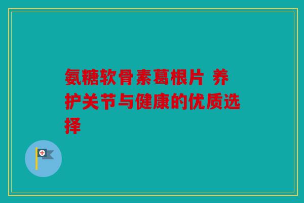 氨糖软骨素葛根片 养护关节与健康的优质选择