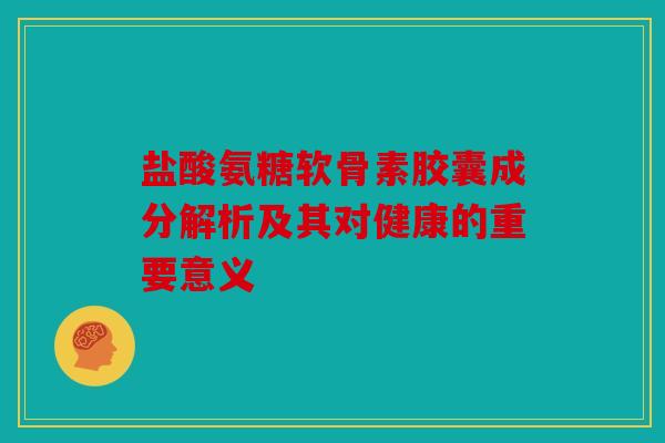 盐酸氨糖软骨素胶囊成分解析及其对健康的重要意义