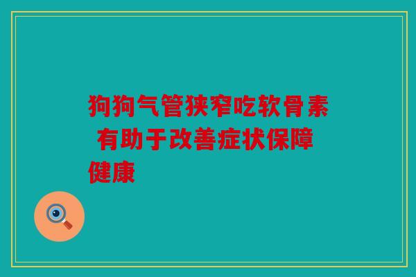 狗狗气管狭窄吃软骨素 有助于改善症状保障健康