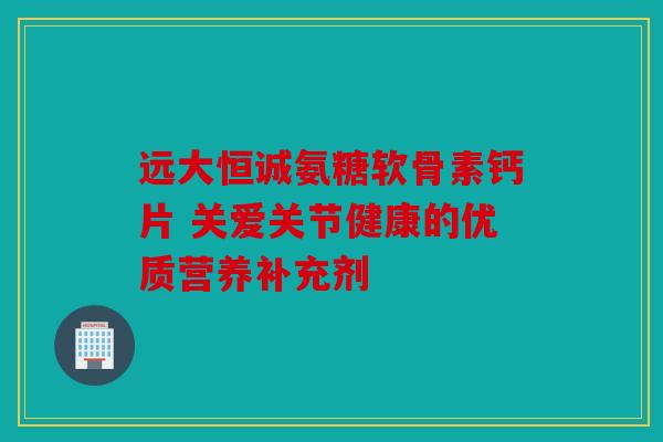 远大恒诚氨糖软骨素钙片 关爱关节健康的优质营养补充剂