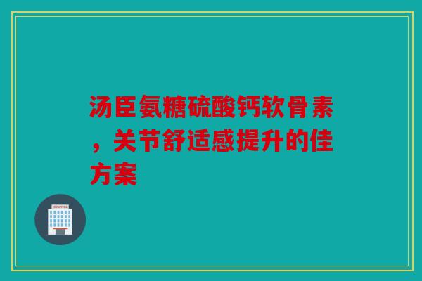 汤臣氨糖硫酸钙软骨素，关节舒适感提升的佳方案