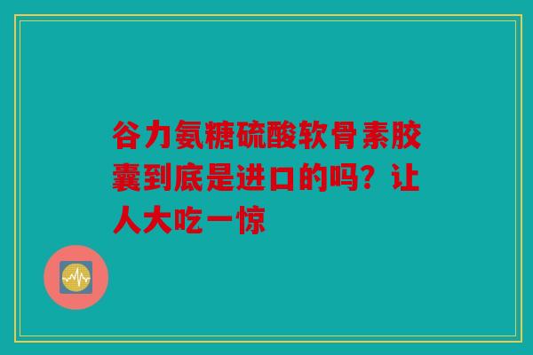 谷力氨糖硫酸软骨素胶囊到底是进口的吗？让人大吃一惊