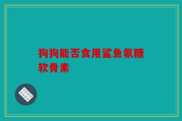 狗狗能否食用鲨鱼氨糖软骨素