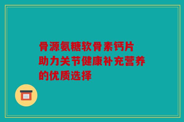 骨源氨糖软骨素钙片 助力关节健康补充营养的优质选择