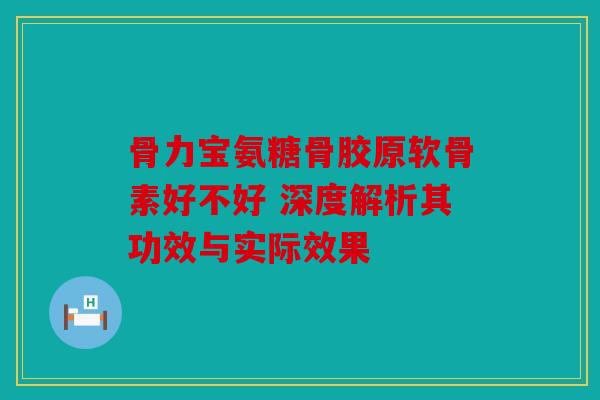 骨力宝氨糖骨胶原软骨素好不好 深度解析其功效与实际效果