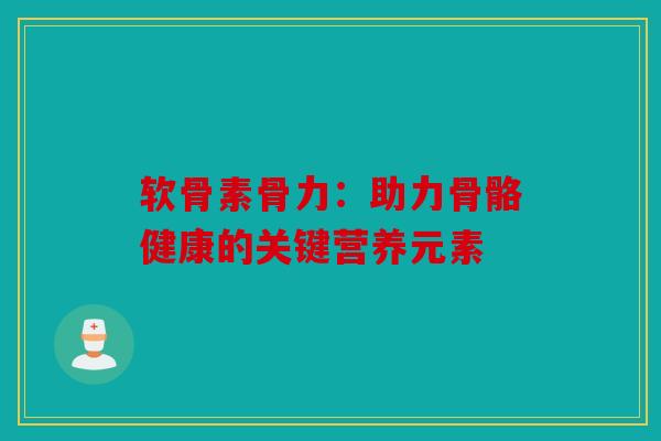 软骨素骨力：助力骨骼健康的关键营养元素