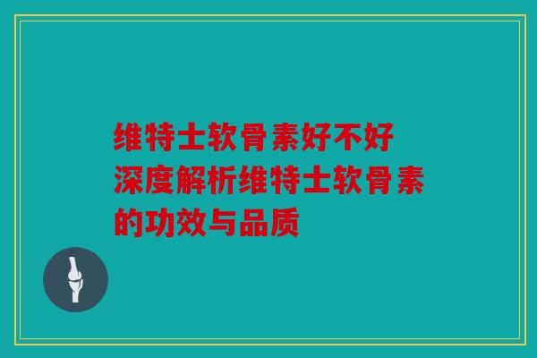 维特士软骨素好不好 深度解析维特士软骨素的功效与品质
