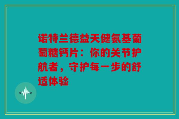 诺特兰德益天健氨基葡萄糖钙片：你的关节护航者，守护每一步的舒适体验
