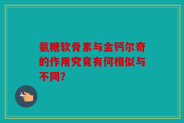氨糖软骨素与金钙尔奇的作用究竟有何相似与不同？