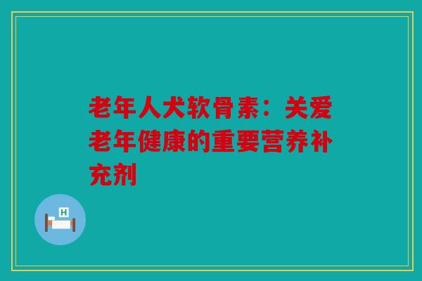老年人犬软骨素：关爱老年健康的重要营养补充剂