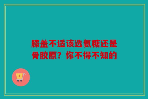 膝盖不适该选氨糖还是骨胶原？你不得不知的