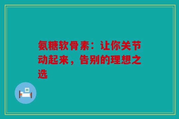 氨糖软骨素：让你关节动起来，告别的理想之选