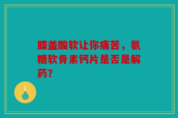 膝盖酸软让你痛苦，氨糖软骨素钙片是否是解药？