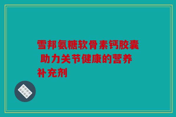 雪邦氨糖软骨素钙胶囊 助力关节健康的营养补充剂