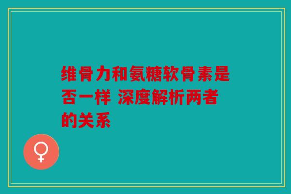 维骨力和氨糖软骨素是否一样 深度解析两者的关系
