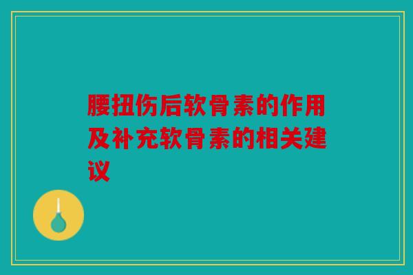腰扭伤后软骨素的作用及补充软骨素的相关建议