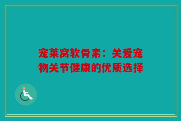 宠莱窝软骨素：关爱宠物关节健康的优质选择