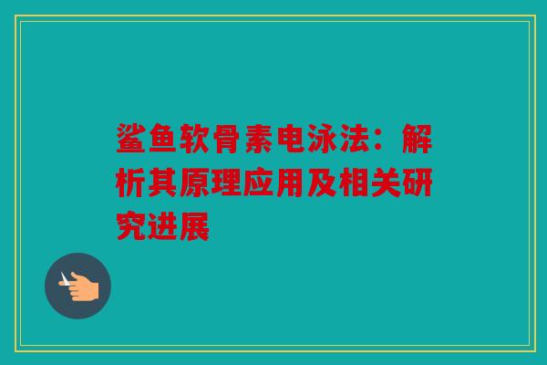 鲨鱼软骨素电泳法：解析其原理应用及相关研究进展