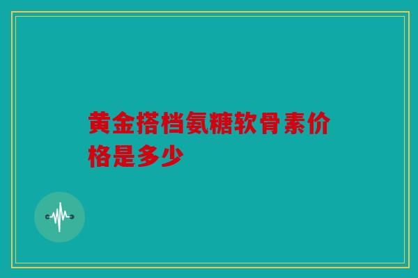 黄金搭档氨糖软骨素价格是多少