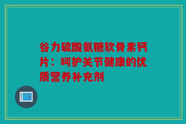 谷力硫酸氨糖软骨素钙片：呵护关节健康的优质营养补充剂
