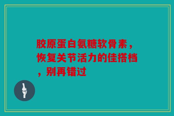 胶原蛋白氨糖软骨素，恢复关节活力的佳搭档，别再错过
