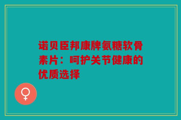 诺贝臣邦康牌氨糖软骨素片：呵护关节健康的优质选择