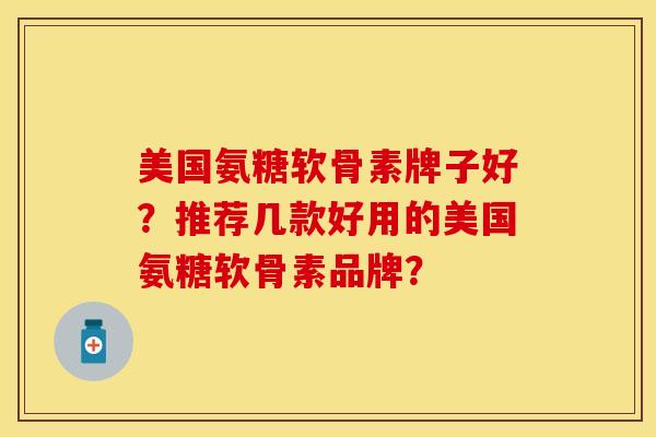 美国氨糖软骨素牌子好?推荐几款好用的美国氨糖软骨素品牌?