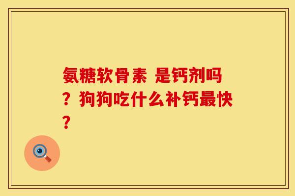氨糖软骨素 是钙剂吗？狗狗吃什么补钙最快？