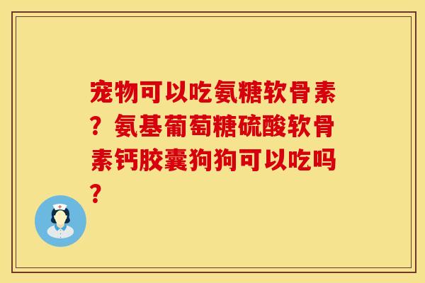 宠物可以吃氨糖软骨素?氨基葡萄糖硫酸软骨素钙胶囊狗狗可以吃吗? 宠物可以吃氨糖软骨素?氨基葡萄糖硫酸软骨素钙胶囊狗狗可以吃吗?