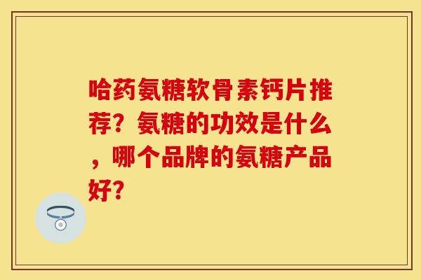 哈药氨糖软骨素钙片推荐？氨糖的功效是什么，哪个品牌的氨糖产品好？