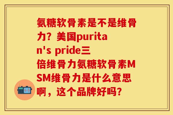 氨糖软骨素是不是维骨力？美国puritan's pride三倍维骨力氨糖软骨素MSM维骨力是什么意思啊，这个品牌好吗？