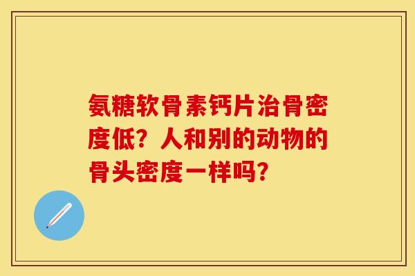 氨糖软骨素钙片治骨密度低？人和别的动物的骨头密度一样吗？