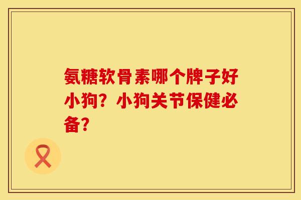 氨糖软骨素哪个牌子好小狗？小狗关节保健必备？