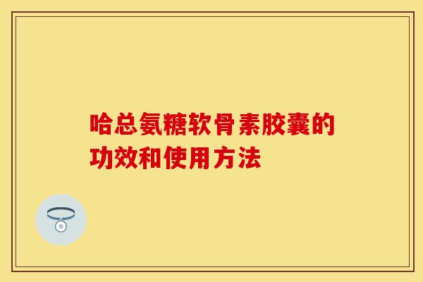 哈总氨糖软骨素胶囊的功效和使用方法