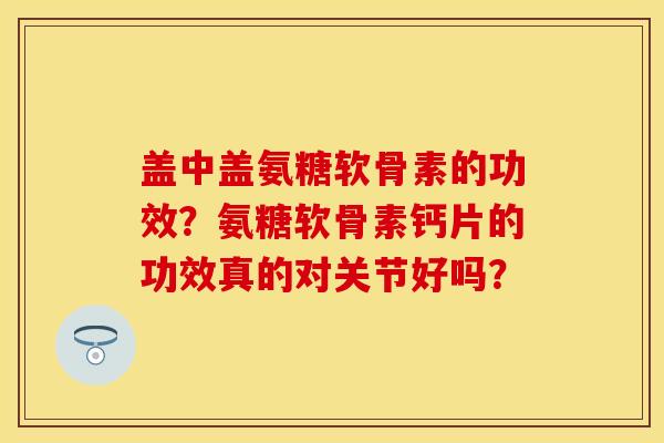 盖中盖氨糖软骨素的功效?氨糖软骨素钙片的功效真的对关节好吗? 盖中盖氨糖软骨素的功效?氨糖软骨素钙片的功效真的对关节好吗?