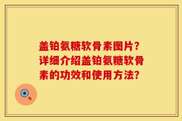 盖铂氨糖软骨素图片？详细介绍盖铂氨糖软骨素的功效和使用方法？