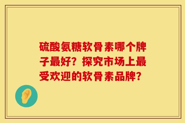 硫酸氨糖软骨素哪个牌子最好？探究市场上最受欢迎的软骨素品牌？