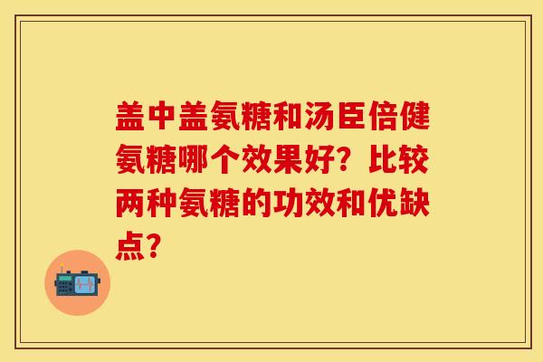 盖中盖氨糖和汤臣倍健氨糖哪个效果好？比较两种氨糖的功效和优缺点？