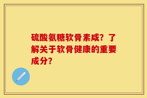 硫酸氨糖软骨素咸？了解关于软骨健康的重要成分？
