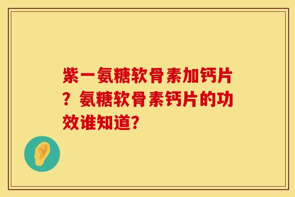 紫一氨糖软骨素加钙片？氨糖软骨素钙片的功效谁知道？