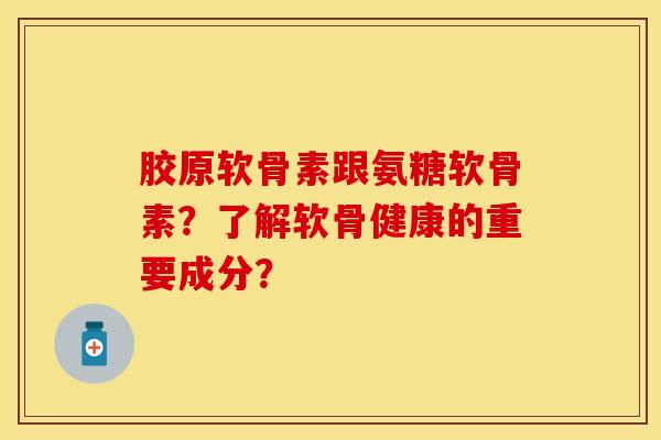 胶原软骨素跟氨糖软骨素？了解软骨健康的重要成分？