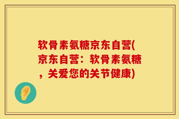 软骨素氨糖京东自营(京东自营：软骨素氨糖，关爱您的关节健康)