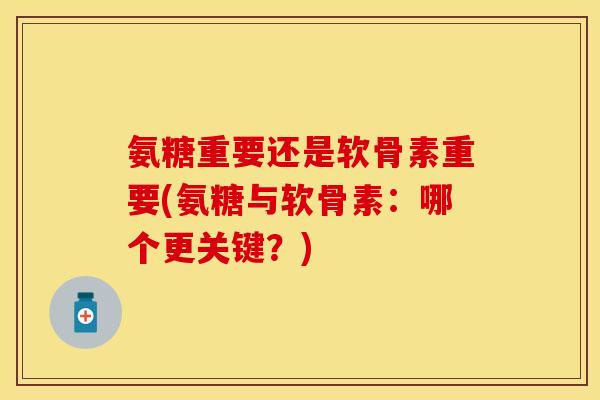 氨糖重要还是软骨素重要(氨糖与软骨素：哪个更关键？)