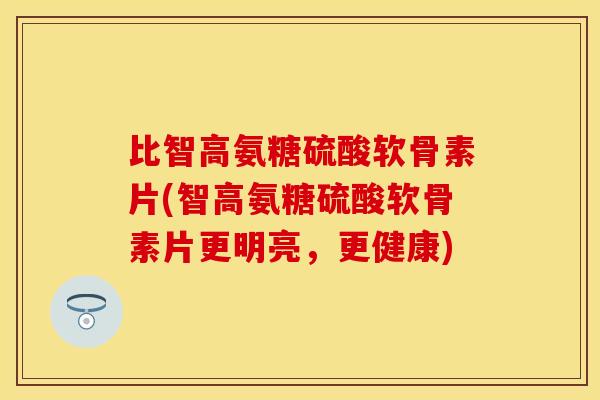 比智高氨糖硫酸软骨素片(智高氨糖硫酸软骨素片更明亮，更健康)