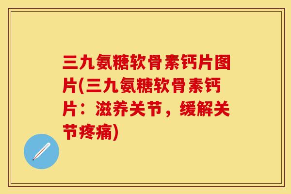 三九氨糖软骨素钙片图片(三九氨糖软骨素钙片:滋养关节,缓解关节疼痛)