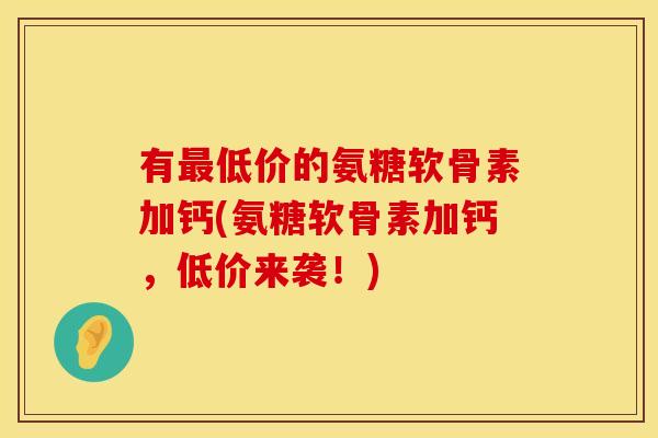 有最低价的氨糖软骨素加钙(氨糖软骨素加钙，低价来袭！)