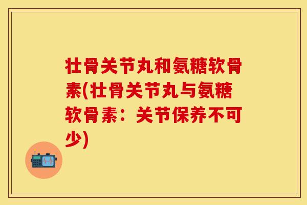 壮骨关节丸和氨糖软骨素(壮骨关节丸与氨糖软骨素：关节保养不可少)
