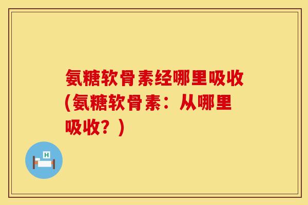 氨糖软骨素经哪里吸收(氨糖软骨素：从哪里吸收？)