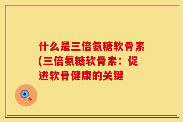 什么是三倍氨糖软骨素(三倍氨糖软骨素:促进软骨健康的关键